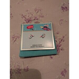 Disney Stitch Christmas Pierced Earrings Stud w/Pouch Claire’s Sterling Silver